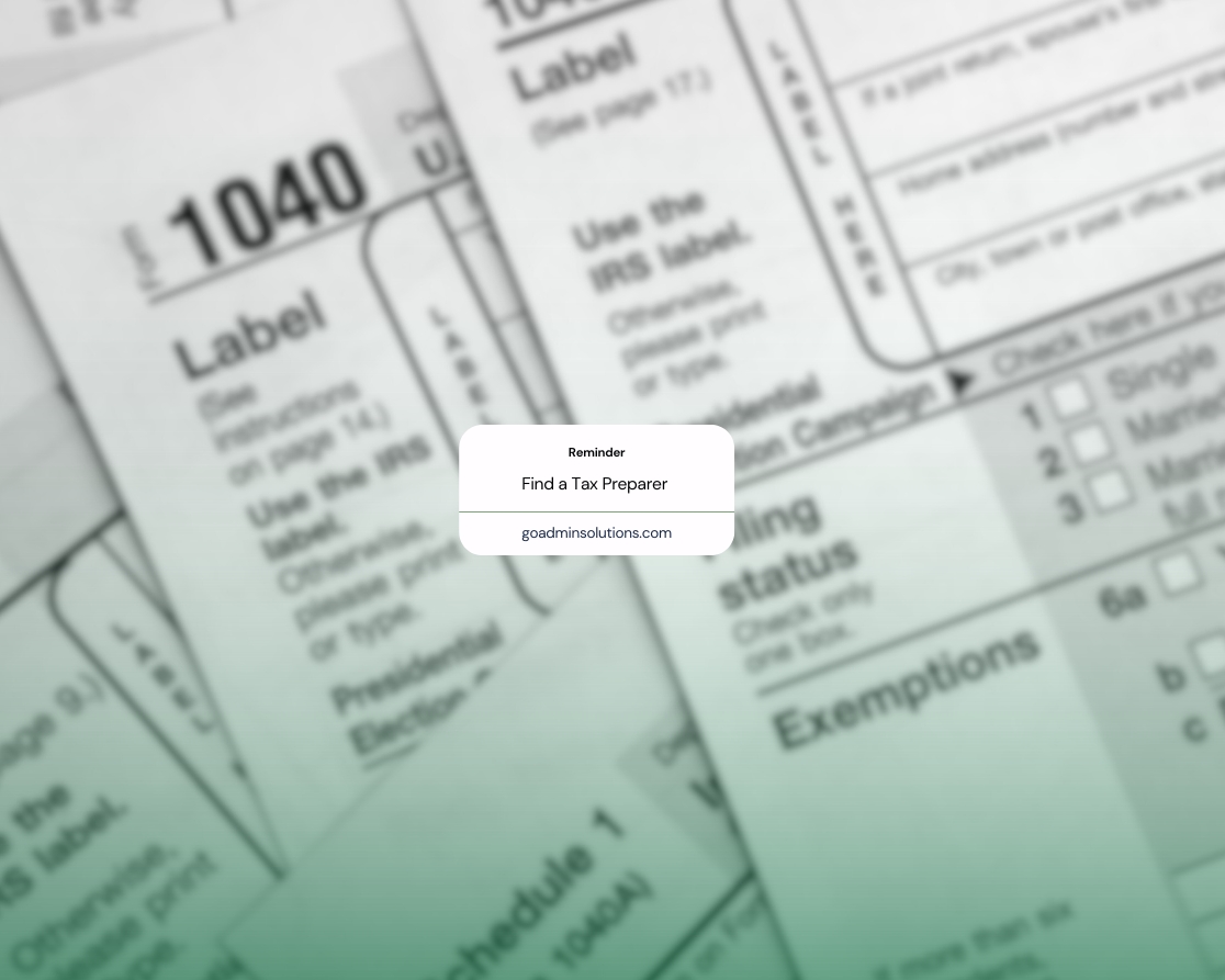 Tax Forms representing people that need to find a tax preparer